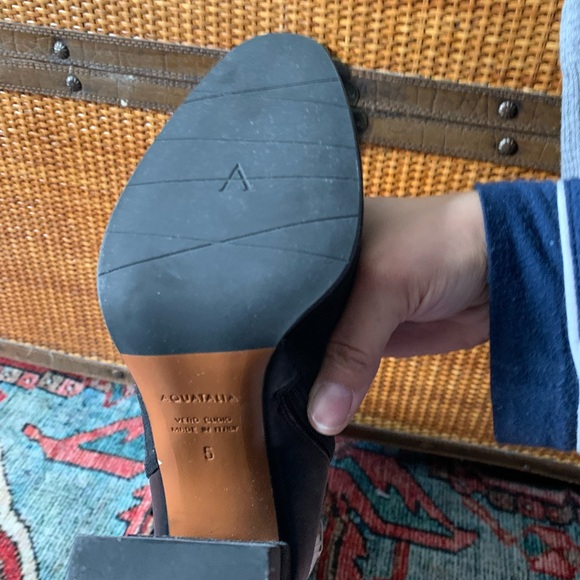 Aquatalia Size 5M Italian made suede stack heel boots - Picture 6 of 10